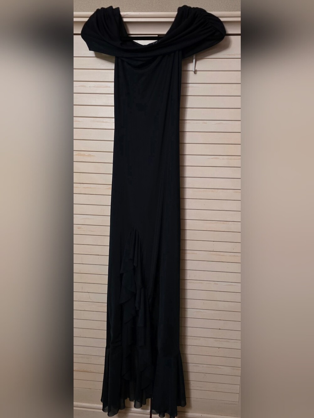 Altar'd State Leighton Off-Shoulder Ruffled Gown Navy XS
